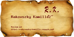 Rakovszky Kamilló névjegykártya